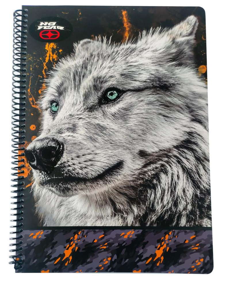 Τετράδιο σπιράλ No Fear Play Game - White Wolf 2 θεμάτων A4 70φ.