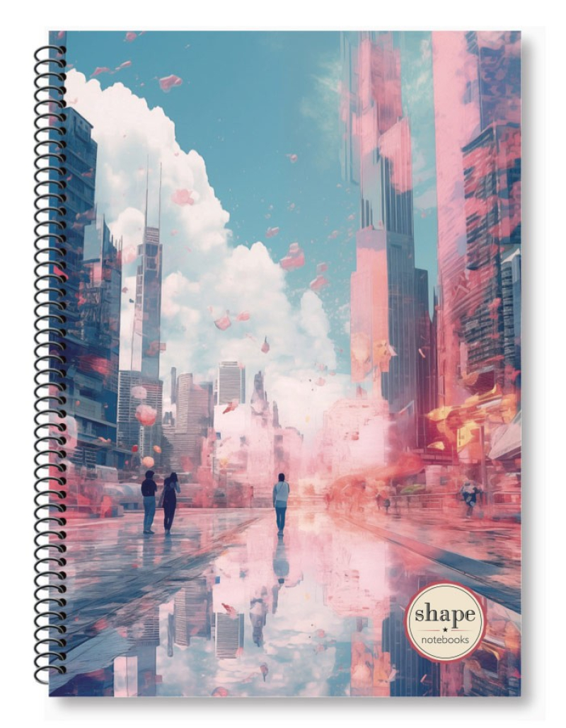 Τετράδιο σπιράλ Shape Cities 3 θεμάτων 17x25