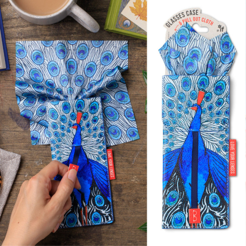 Θήκη γυαλιών με πανάκι if Peacock