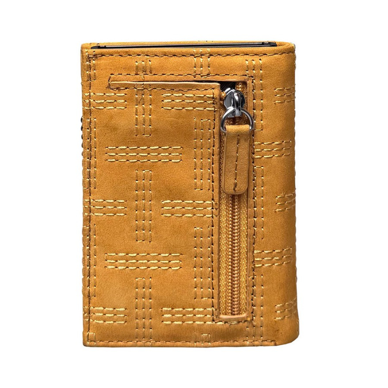 Θήκη καρτών πορτοφόλι Cactus RFID Leather Limited Edition Mustard