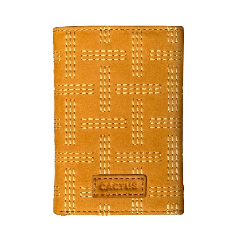 Θήκη καρτών πορτοφόλι Cactus RFID Leather Limited Edition Mustard