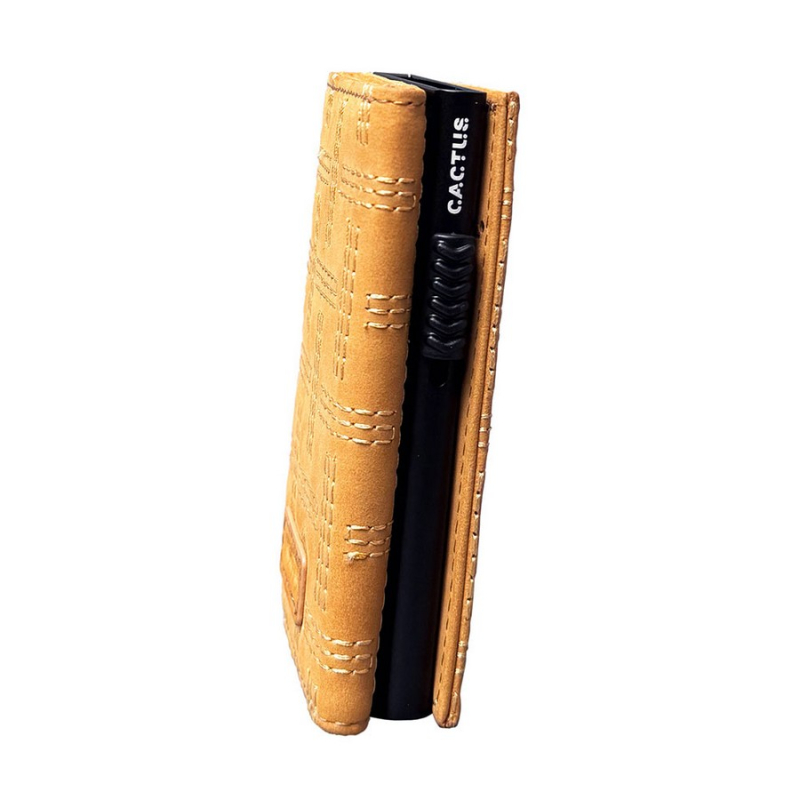 Θήκη καρτών πορτοφόλι Cactus RFID Leather Limited Edition Mustard