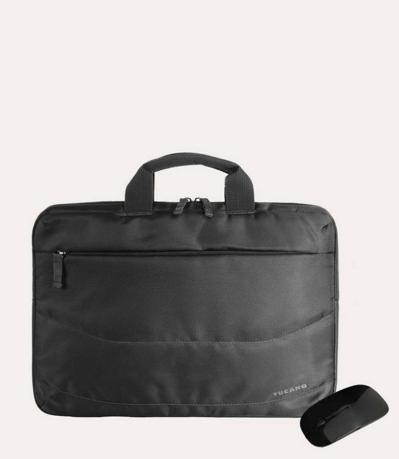 Τσάντα για laptop Tucano Idea με χερούλι και ασύρματο ποντίκι δώρο μαύρη