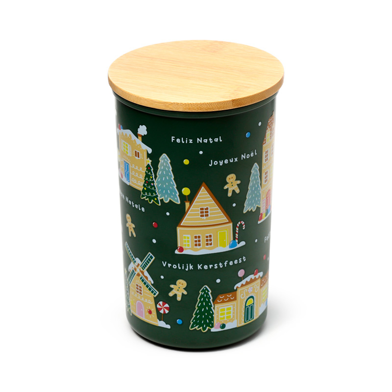 Βάζο αποθήκευσης με bamboo καπάκι Christmas Cookie