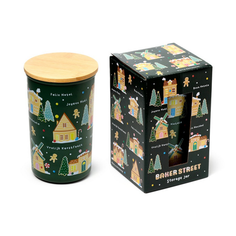 Βάζο αποθήκευσης με bamboo καπάκι Christmas Cookie