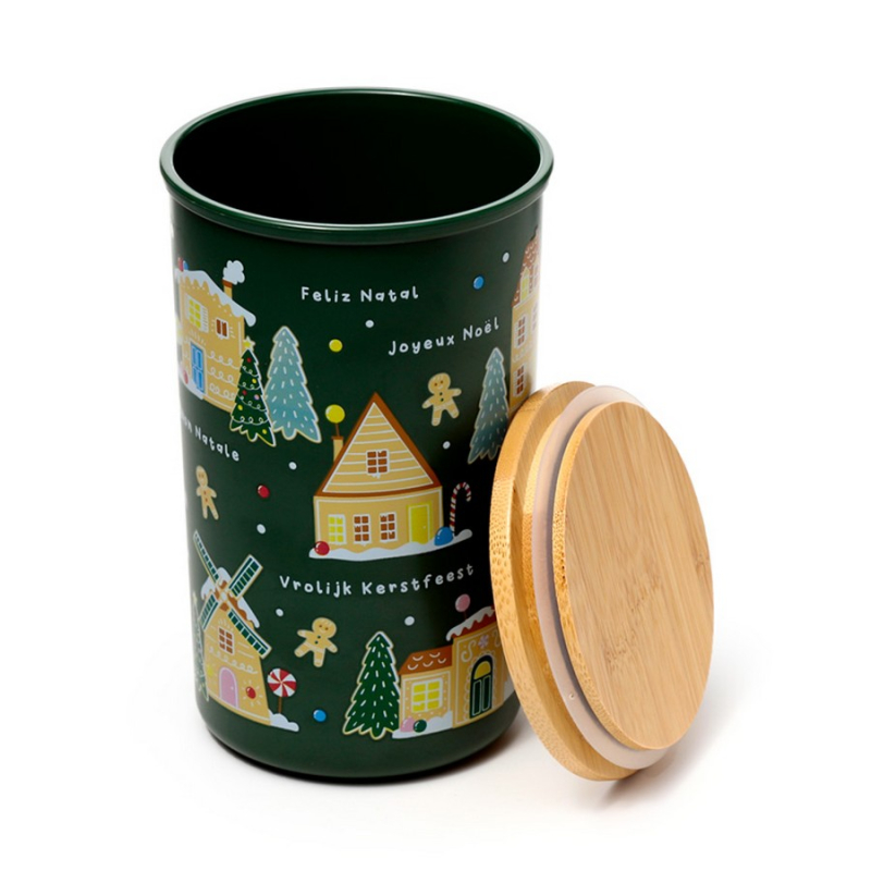 Βάζο αποθήκευσης με bamboo καπάκι Christmas Cookie