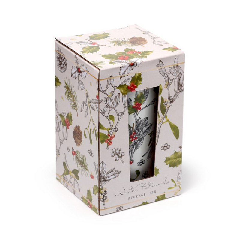 Βάζο αποθήκευσης με bamboo καπάκι Christmas Winter Botanical