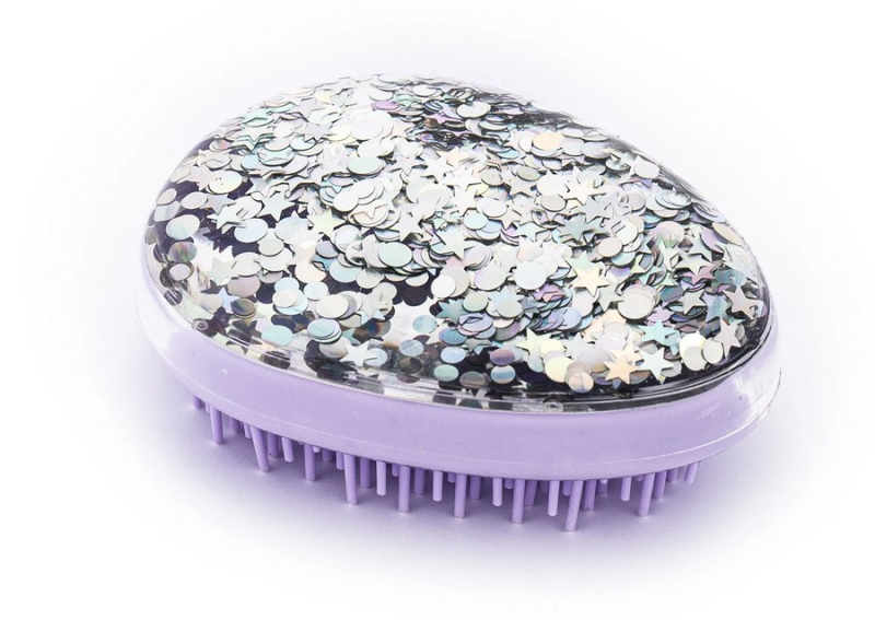 Βούρτσα μαλλιών Tri-Coastal liquid glitter lila