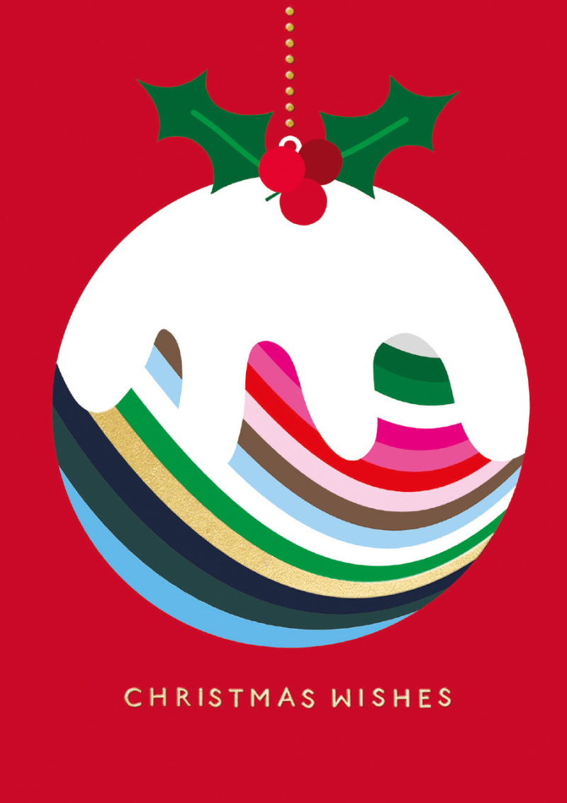 Χριστουγεννιάτικη κάρτα R.E.D. Stripy Figgy Pudding