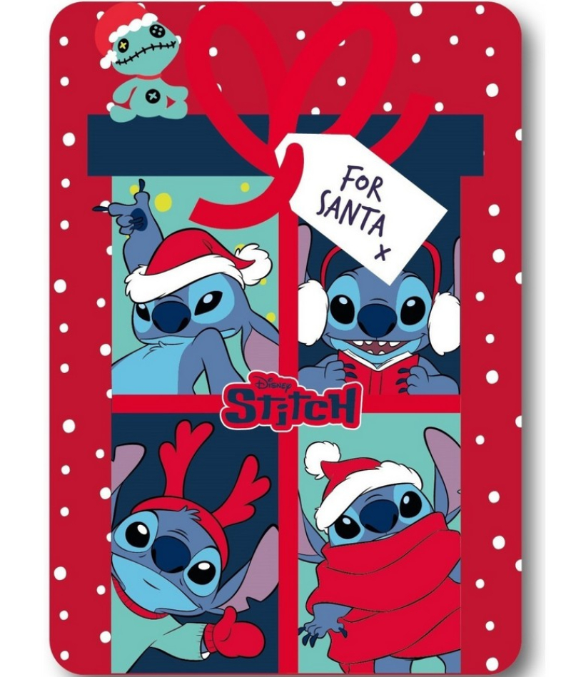 Χριστουγεννιάτικη κουβέρτα Lilo & Stitch Fleece Santa Claus