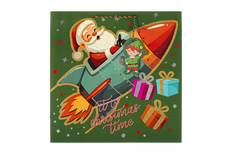 Χριστουγεννιάτικη τσάντα μεγάλη Tri Coastal Rocket Santa