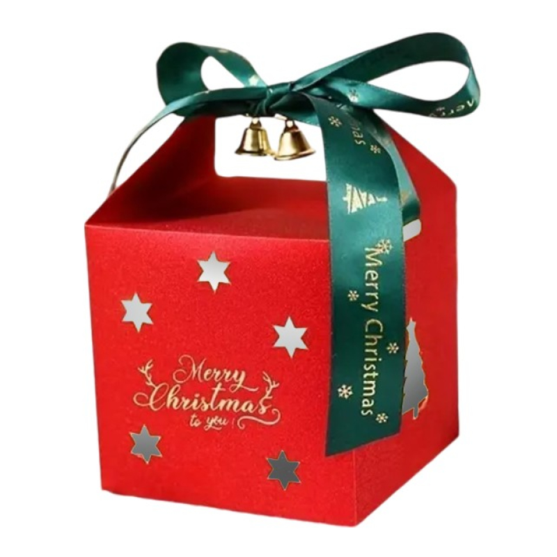 Χριστουγεννιάτικο κουτί δώρου Merry Christmas με κουδουνάκια