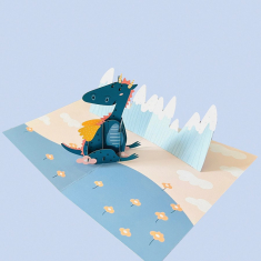 Ευχετήρια κάρτα Typotrust γέννησης Origami Dragon