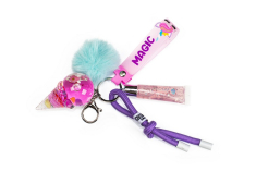Lip gloss Tri-Coastal μπρελόκ με pom pom και charms Magic