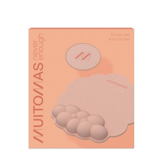 Mousepad Muitomas εργονομικό & σουβέρ 29x27.3 ροδακινί