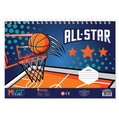Μπλοκ Ζωγραφικής Must Football - Basketball  40φυλ 2 σχέδια