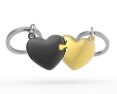 Μπρελόκ Metalmorphose διπλό Puzzle Gold & Bullet Heart