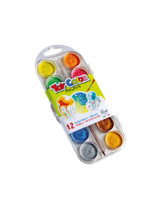 Νερομπογιές Toy Color με πινέλο 12 χρώματα περλέ