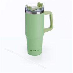 Ποτήρι Θερμός Muitomas με χερούλι και καλαμάκι 900ml πράσινο