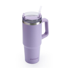 Ποτήρι Θερμός Muitomas με χερούλι και καλαμάκι 900ml βιολετί