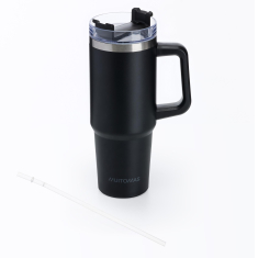 Ποτήρι Θερμός Muitomas με χερούλι και καλαμάκι 900ml μαύρο