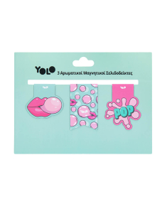 Σετ 3 σελιδοδείκτες Yolo μαγνητικοί Bubble Gum