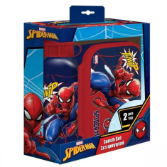 Σετ φαγητοδοχείο PP 800ml - παγούρι αλουμινίου 500ml Spiderman