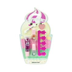Σετ καλλυντικών Tri-Coastal με lip gloss, σκιά, βερνίκια νυχιών και διαχωριστικό Cupcake