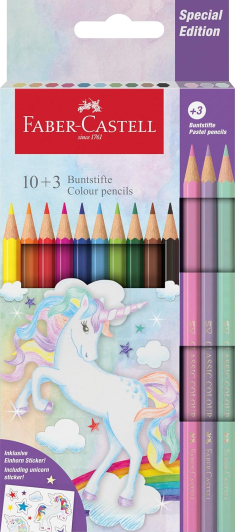 Σετ ξυλομπογιές Faber Castell Unicorn 10+3 Grip/Pastel