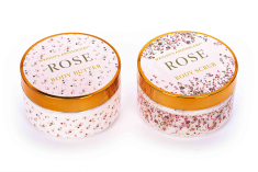 Σετ περιποίησης Tri-Coastal body butter και scrub Rose 2x250ml