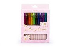 Σετ στυλό Tri-Coastal gel glitter pastel flowers 12 τεμ