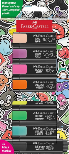 Σετ Υπογραμμιστές Faber Castell Fluo/Pastel Black 8 τεμ