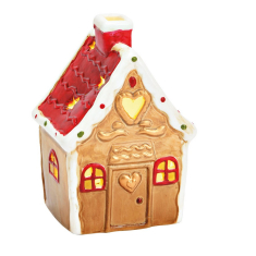 Σπιτάκι Gingerbread πορσελάνη με led 9x14x8cm