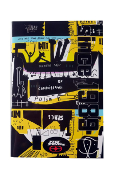Τετράδιο καρφίτσα No Fear White Wolf - Yellow City 17x25 40Φ.