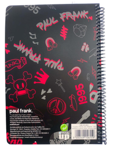 Τετράδιο σπιράλ BMU Paul Frank Digital - Skate  2 θεμάτων 17x25 70φ.