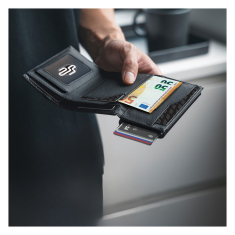 Θήκη καρτών πορτοφόλι Cactus RFID Leather Black