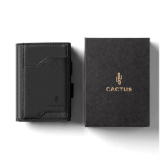 Θήκη καρτών πορτοφόλι Cactus RFID Leather Black