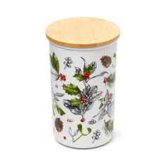 Βάζο αποθήκευσης με bamboo καπάκι Christmas Winter Botanical