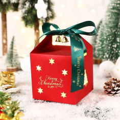Χριστουγεννιάτικο κουτί δώρου Merry Christmas με κουδουνάκια